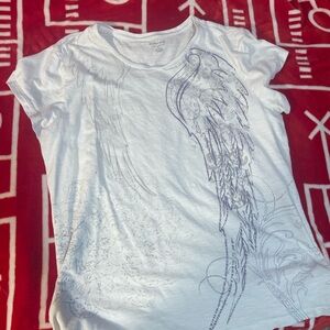 White Graphic Women's Top